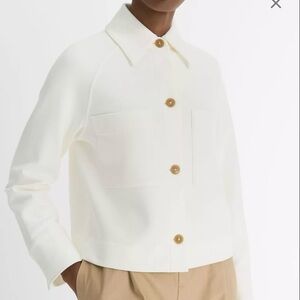 Vince White Cotton Blend Shirt Jacket size S